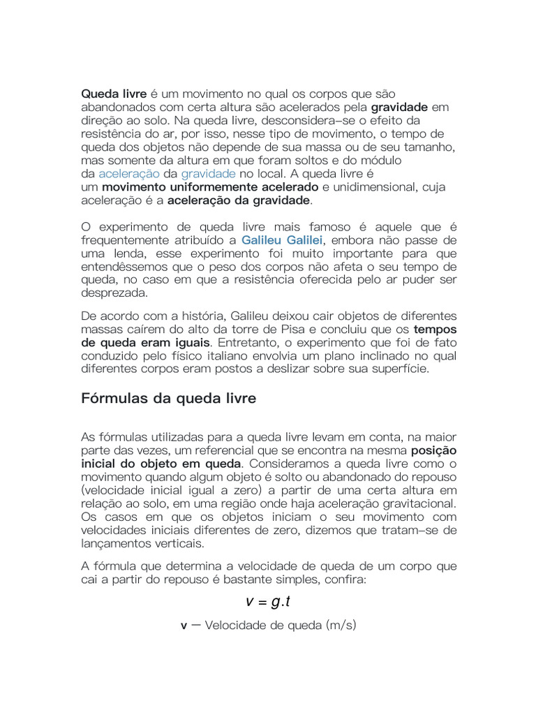 Queda Livre 1 | PDF