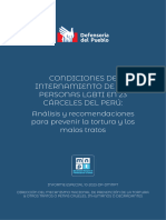 Condiciones de Internamiento de Las Personas Lgbti en 23 Cárceles Del Perú