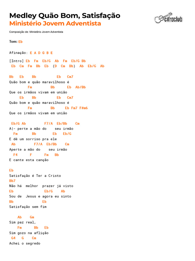 Medley Quão Bom e Satisfação | PDF