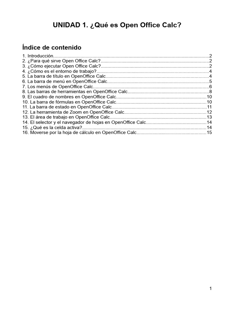 Introducción a OpenOffice Calc | PDF | Software | Informática