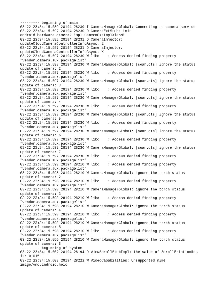 Camera Service Connection Logs | PDF | Computer Engineering | Software