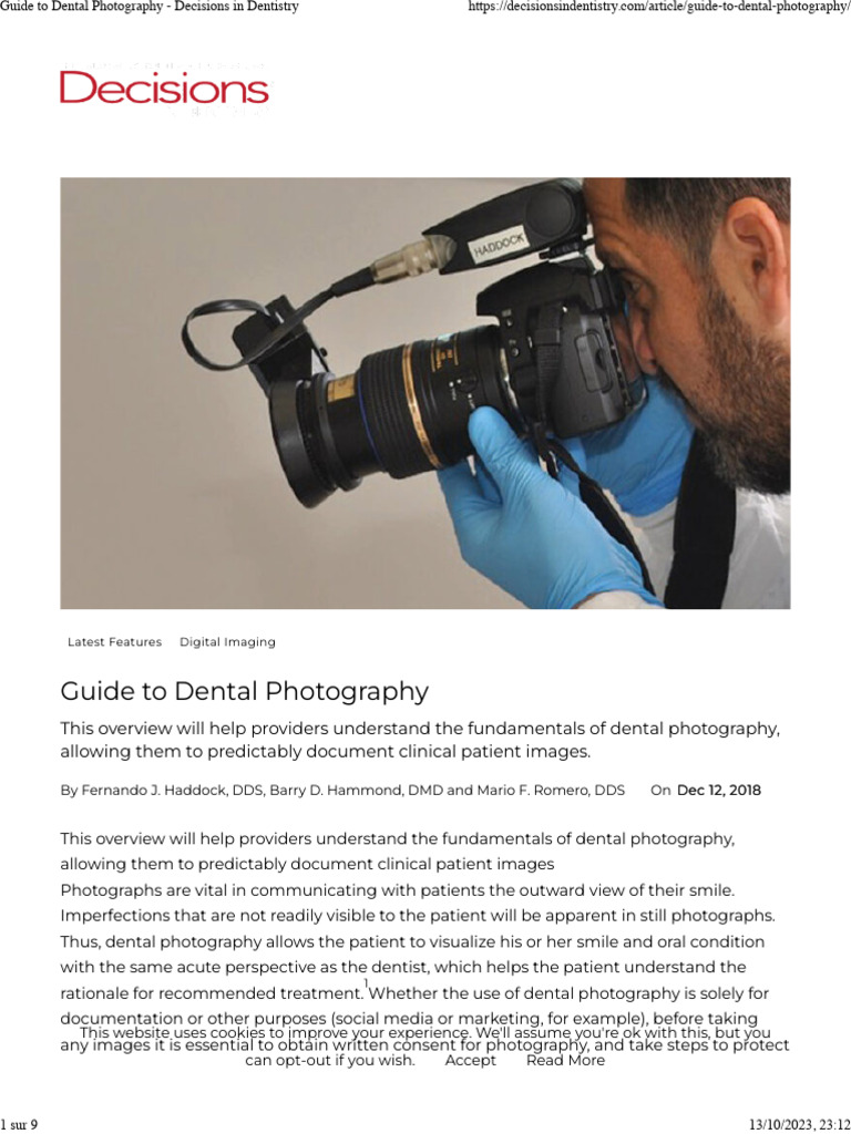 Guide To Dental Photography - Decisions in Dentistry | PDF