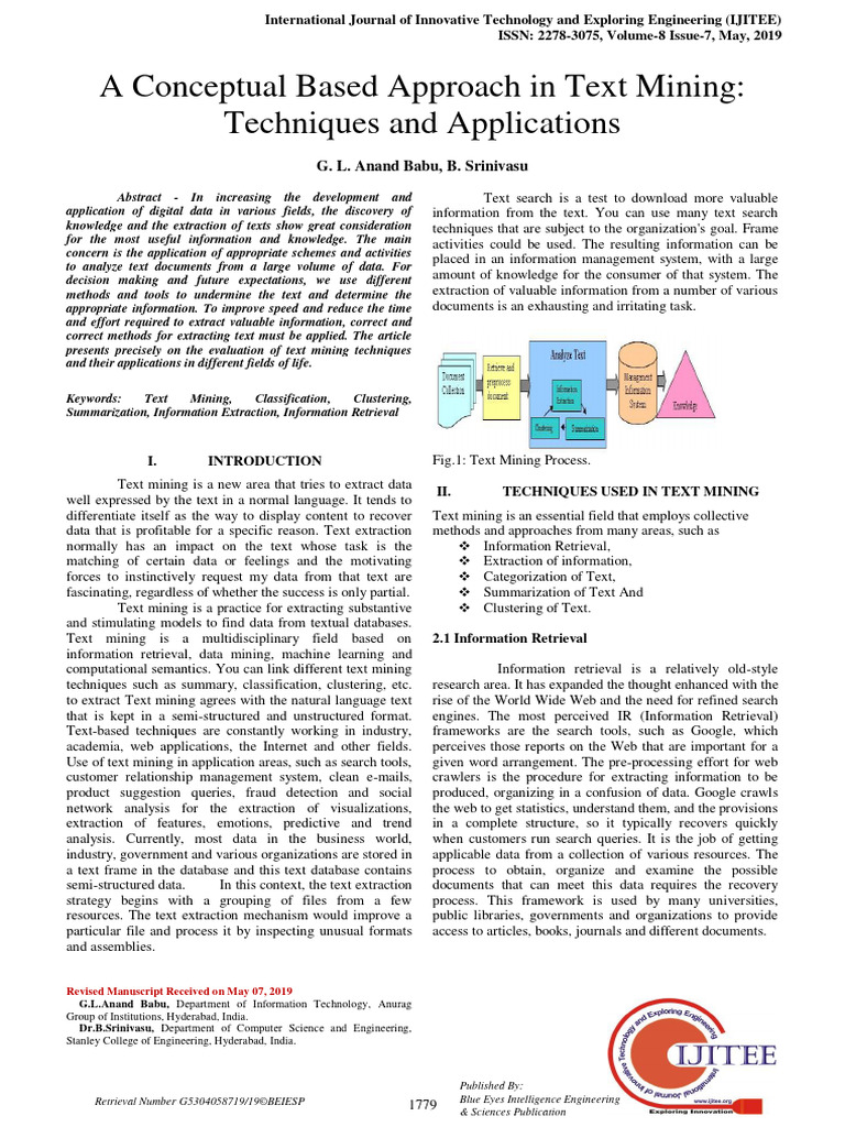 Text Mining Techniques and Applications | PDF | Information Retrieval ...