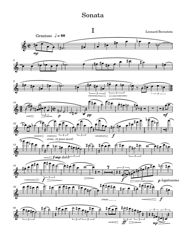 Bernstein Sonata Ist Movement (Arr. For Saxophone) PDF