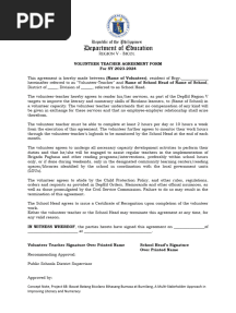 DepEd R5 - VOLUNTEER TEACHER AGREEMENT FORM