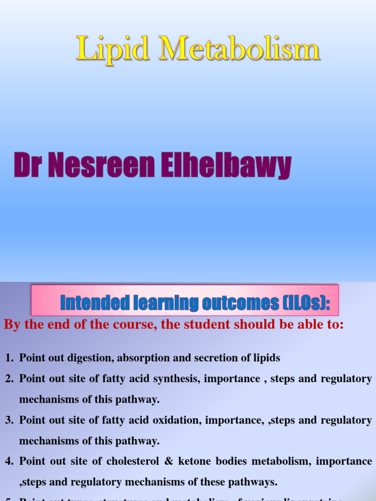Lipid Metabolism Dental and Physiotherapy | PDF | Lipoprotein | Cholesterol