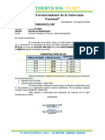 Carta de Variacion de Precios Julio 2022