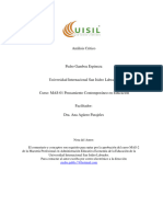 Tarea 1, MAS-01, Analisis Critico