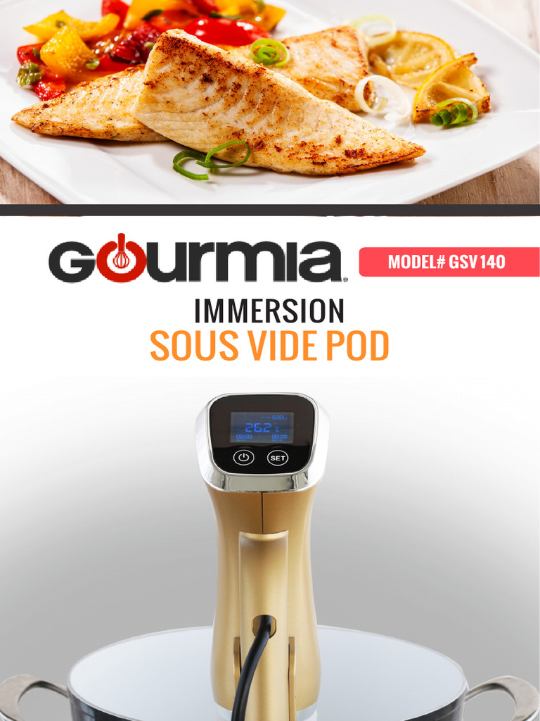 Gourmia Sous Vide 140User Manual PDF Cooking Food Science
