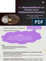 La Responsabilidad de Los Titulares de Los Establecimientos Educativos