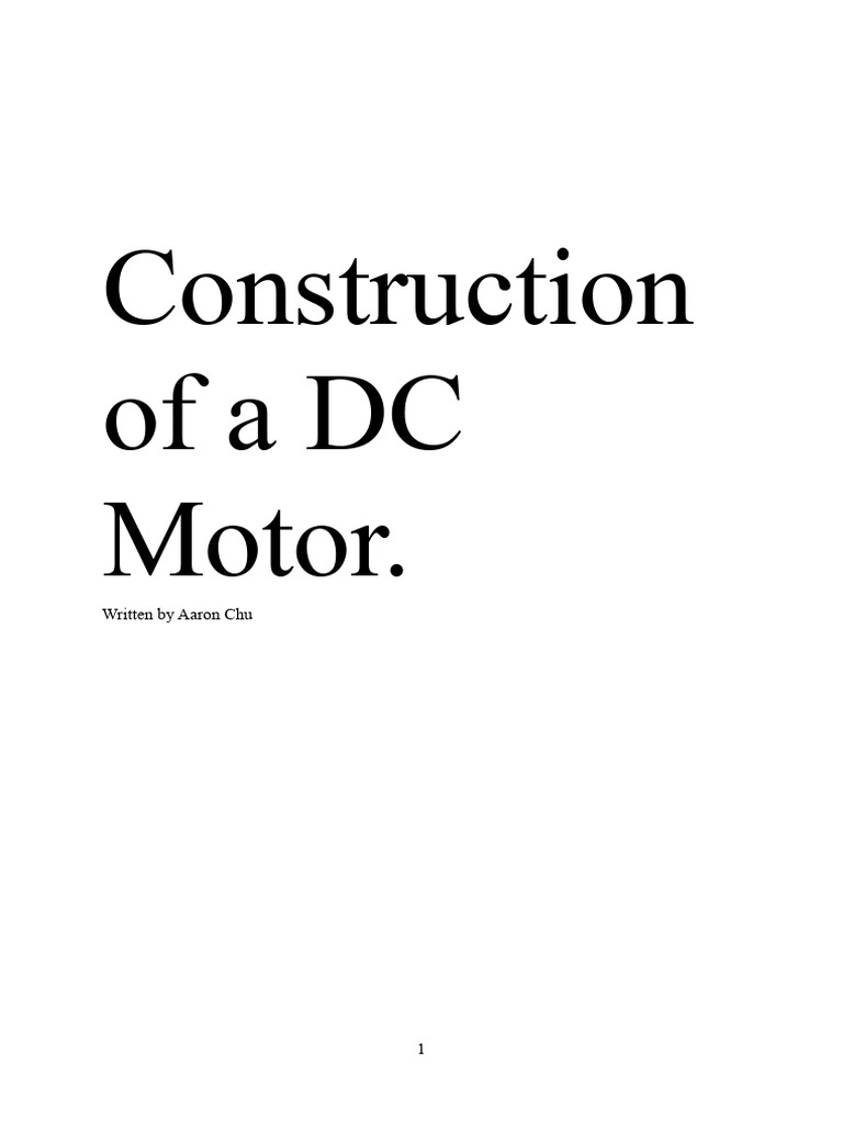 The Construction of A DC Motor | PDF | Electric Motor | Direct Current