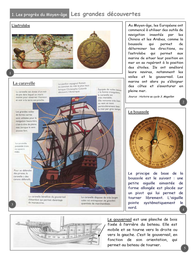 Outils de navigation des grandes découvertes | PDF | Boussole | Bateaux