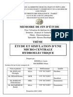 Memoire de Fin D'Étude: Étude Et Simulation D'Une Micro-Centrale Hydroelectrique