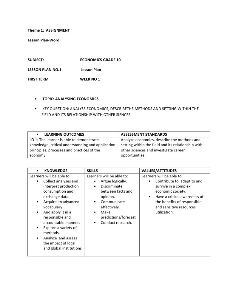 Final Lesson Plan (Diseko) | PDF | Economics | Economies