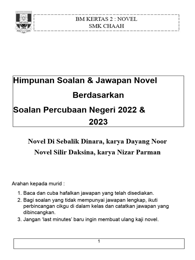 Himpunan Soalan Jawapan Novel T4 T5 Pdf