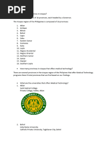 How Many Provinces in Visayas STS