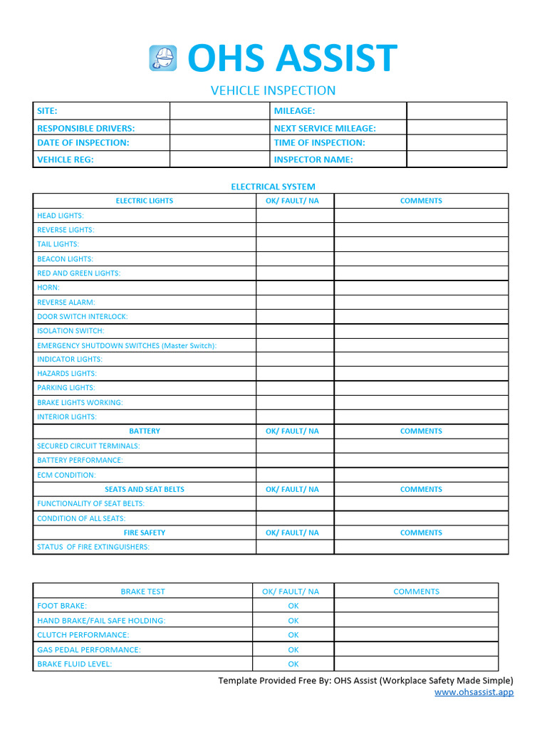 Comprehensive Vehicle Inspection Checklist | PDF | Manufactured Goods ...