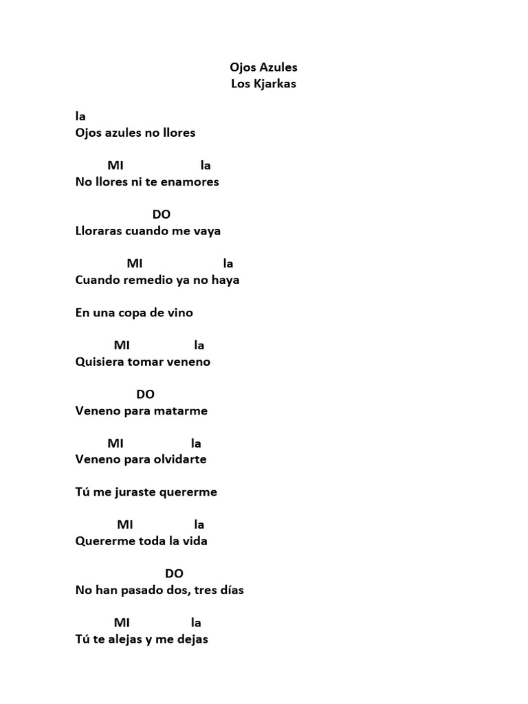 Ojos Azules Acordes PDF