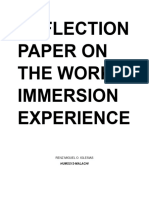 Reflection Paper On The Work Immersion Experience