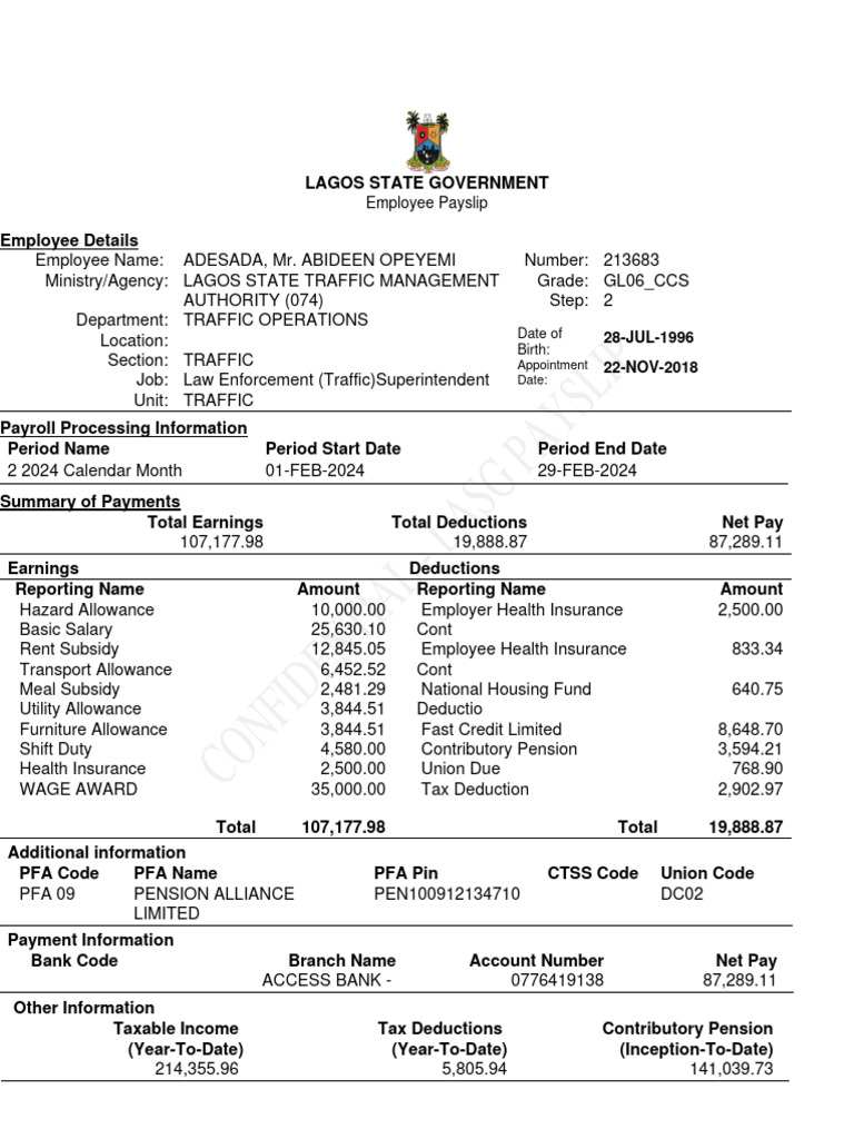Payslips pdf