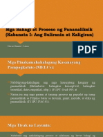 Mga Bahagi at Proseso NG Pananaliksik (Kabanata I: Ang Suliranin at Kaligiran)