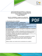 Guía de Actividades y Rúbrica de Evaluación - Unidad 1 - Tarea 2 - Introducción A La Elaboración de Propuestas de Trabajo de Grado