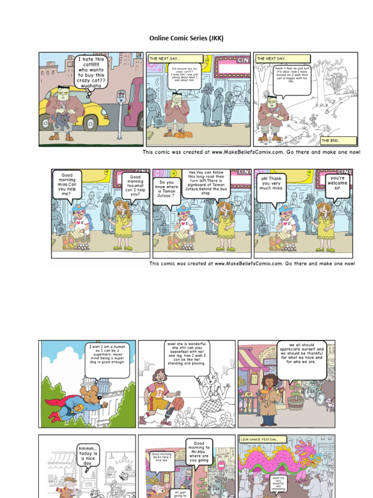 Comic strips reading comprehension jkk tbl task based learning