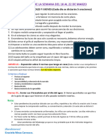 Actividades de La Semana Del 18 Al 22 de Marzo