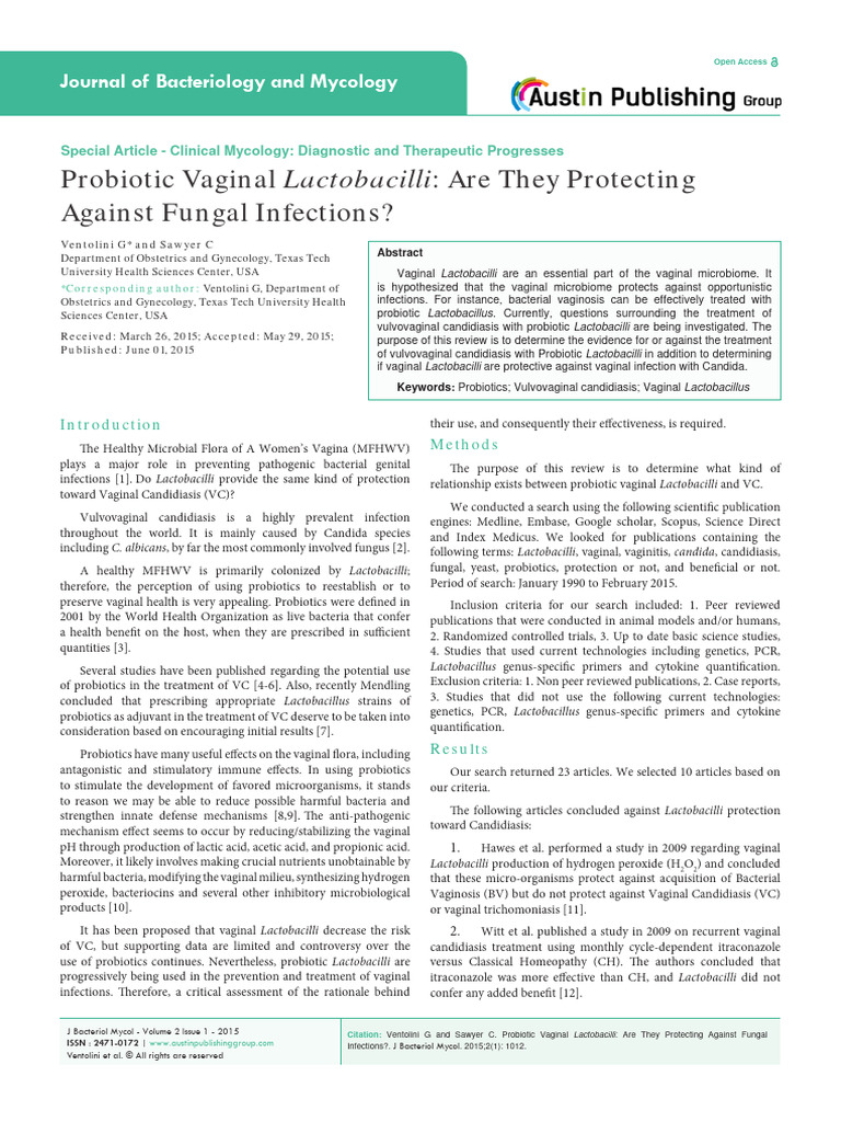 fulltext-bacteriology-v2-id1012 | PDF | Lactobacillus | Candidiasis
