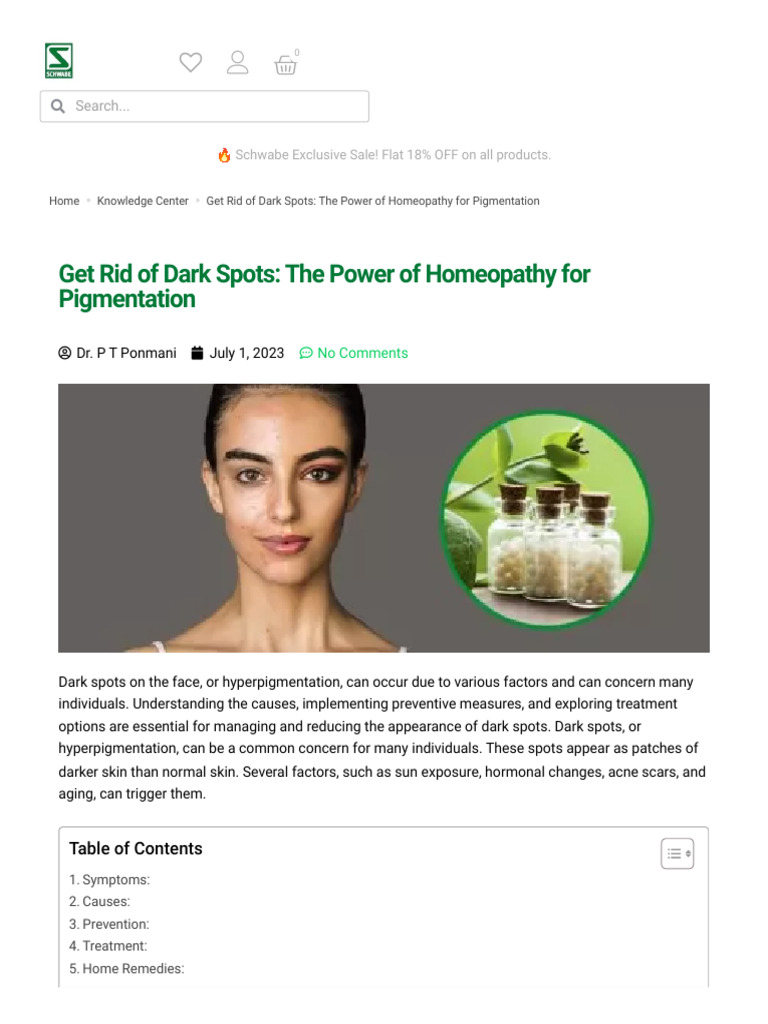 Get rid of dark spots the power of homeopathy for pigmentation