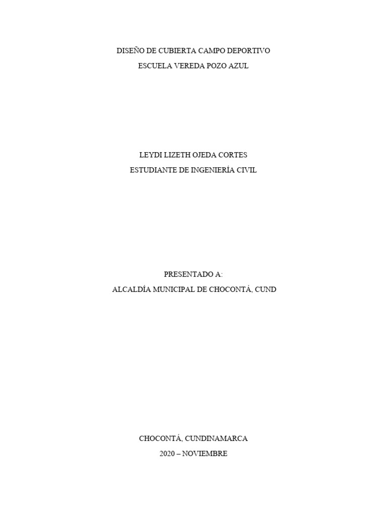 Diseño de Cubierta Campo Deportivo PDF