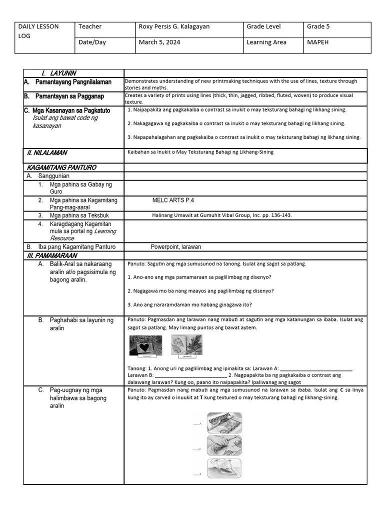 Mapeh 5-Q3-Week-6-March-5 | PDF