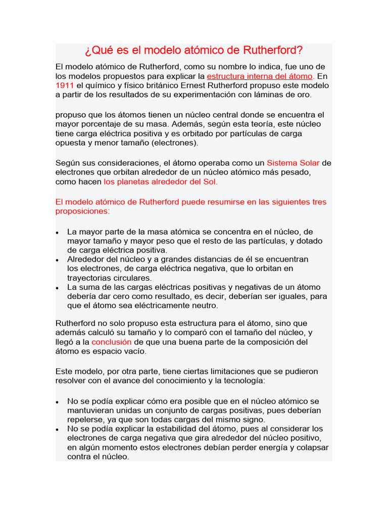 Metodo Atomico de Rutherford | PDF | Science & Mathematics | Young Adult