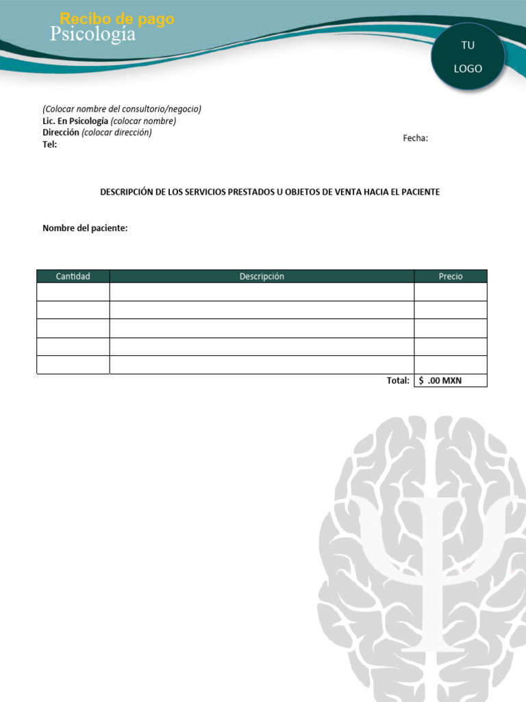 Recibo de Pago Formal para Imprimir Azul | PDF