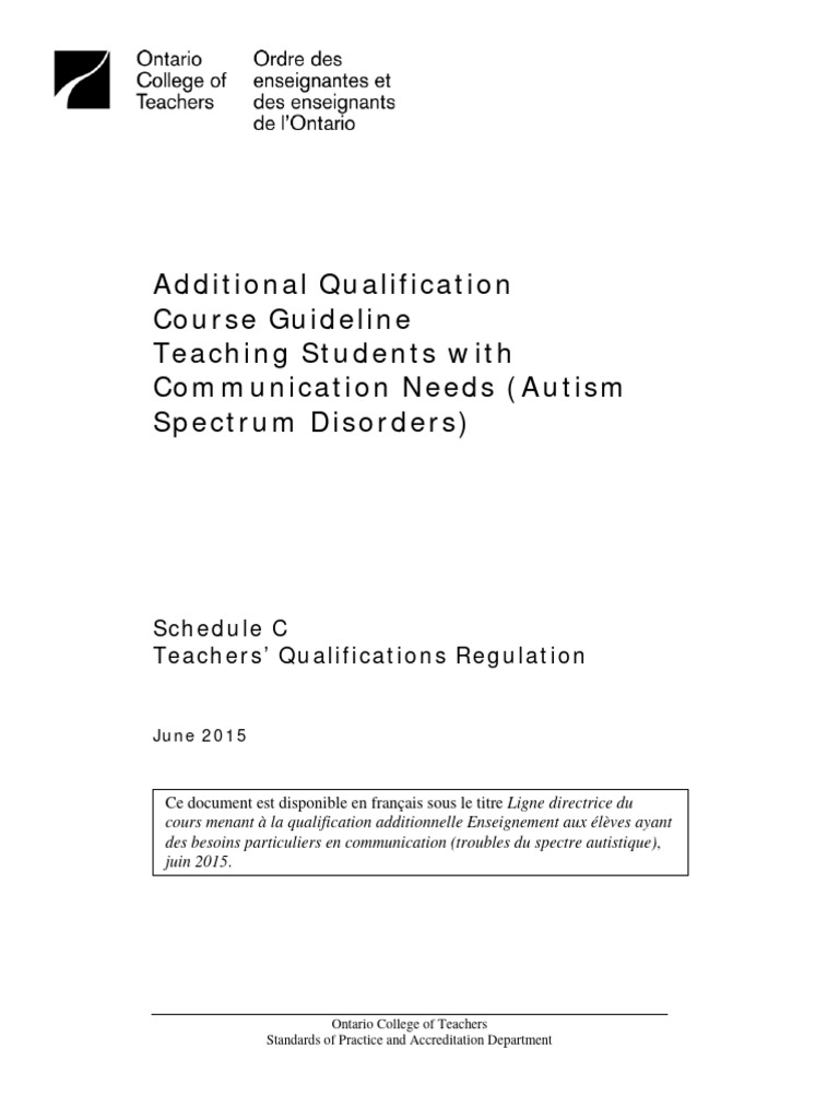 Communication Needs Autism Spectrum Disorder e | PDF | Pedagogy ...