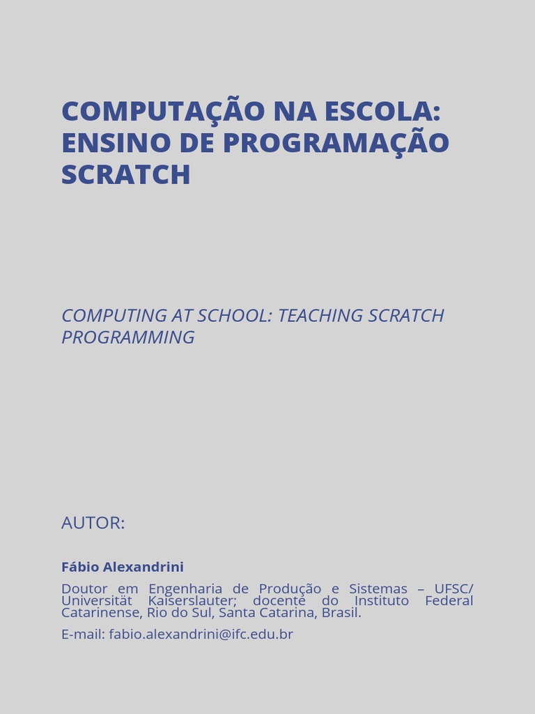 Ensino de Programação com Scratch na Escola | PDF | Swift (linguagem de ...