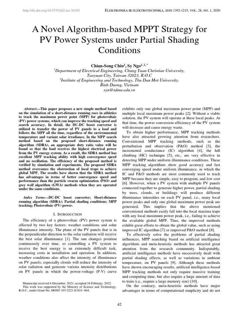 A Novel Algorithm-Based MPPT Strategy For PV Power | PDF ...
