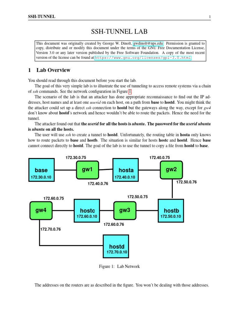 SSH Tunnel Lab: File Transfer via SCP | PDF | Computers | Teaching ...