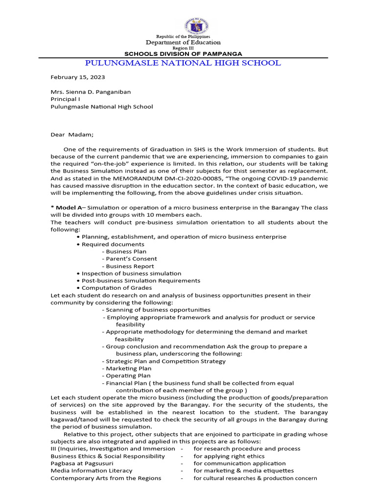 Business Simulation for SHS Students | PDF | Learning | Simulation