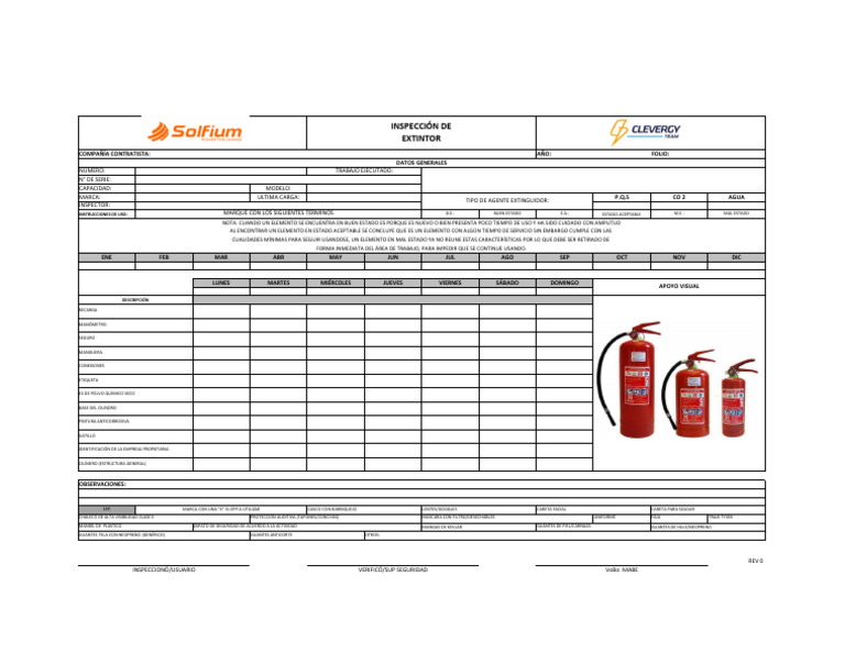 Checklist de Inspección de Extintores | PDF