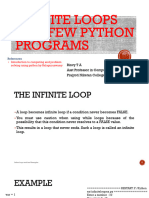 Infinite Loops and Examples in Python