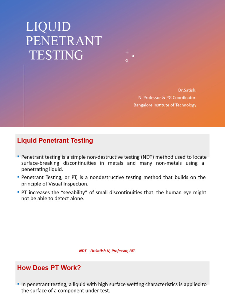 Liquid Penetrant Testing | PDF | Nondestructive Testing | Industrial ...