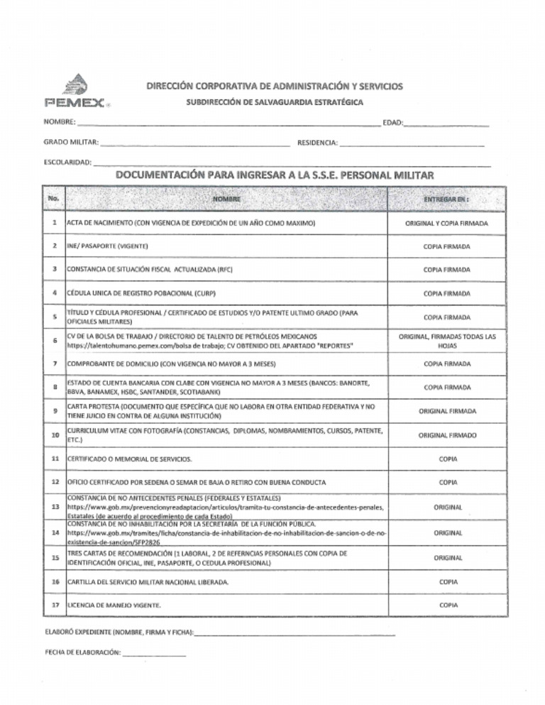 Documentos para ingresar a la sse pdf