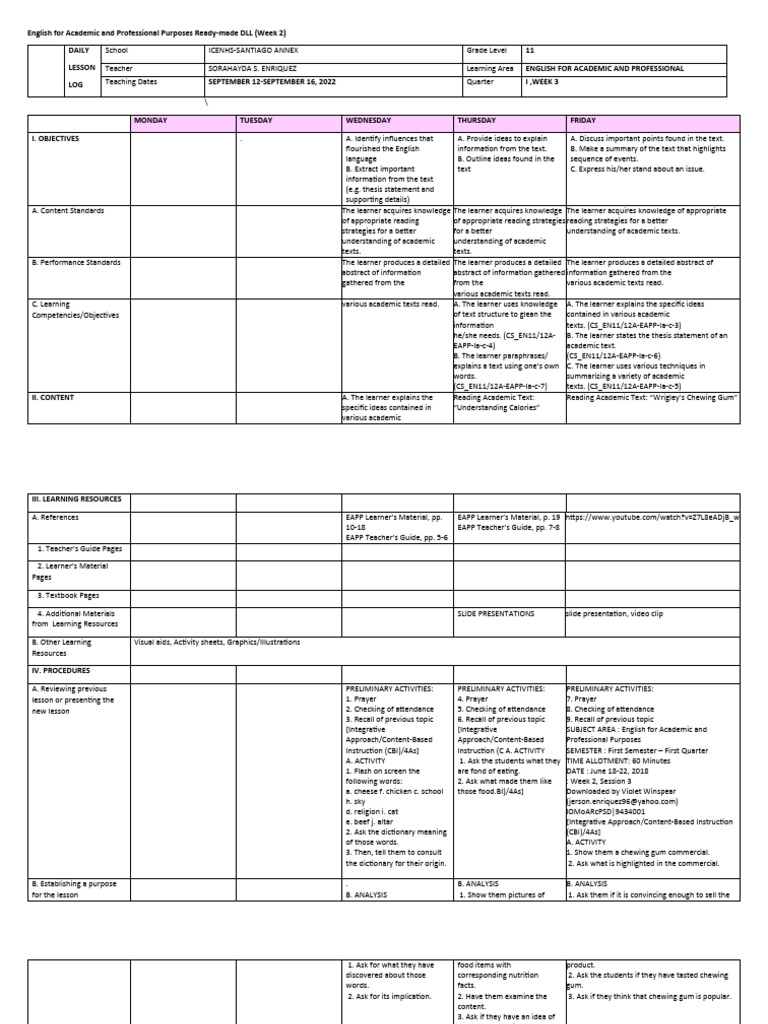 English For Academic and Professional Purposes Ready WEEK 2 | PDF