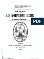 1900 Von Baader Enseignements Secrets de Martines-De Pasqually