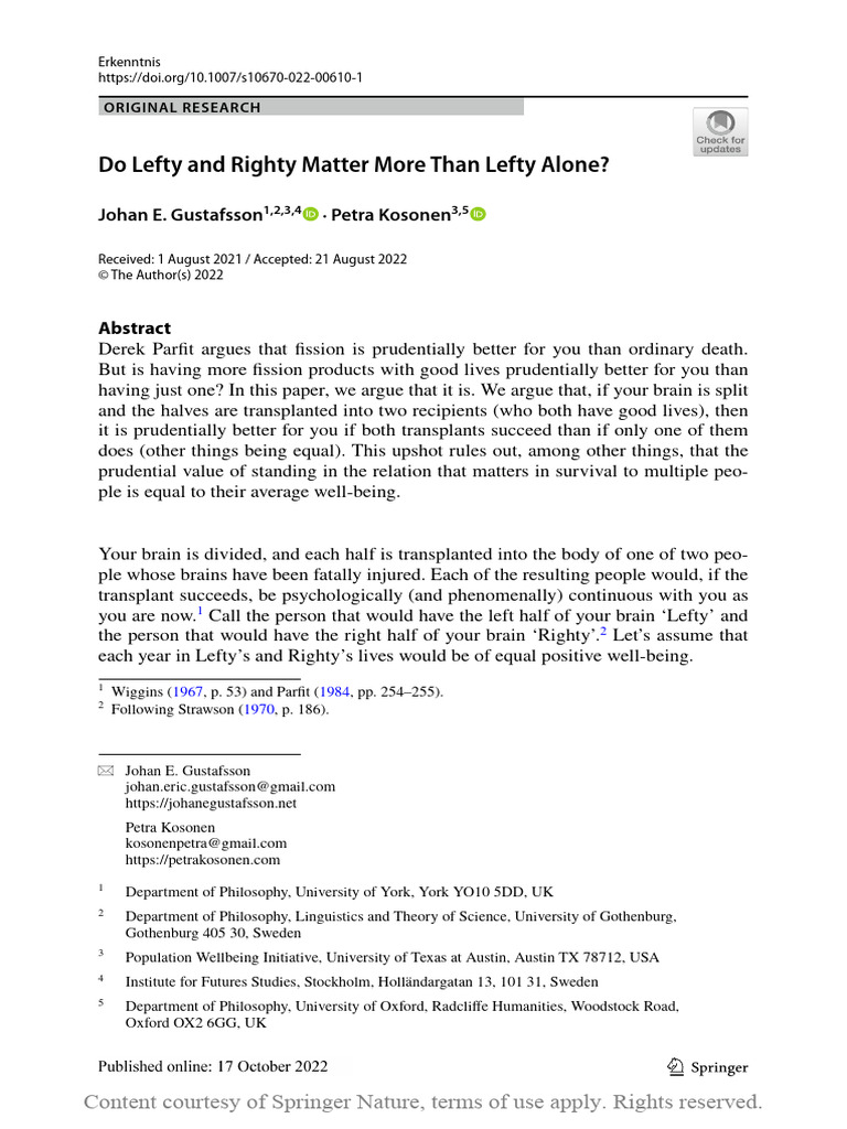 Do Lefty and Righty Matter More Than Lefty Alone | PDF