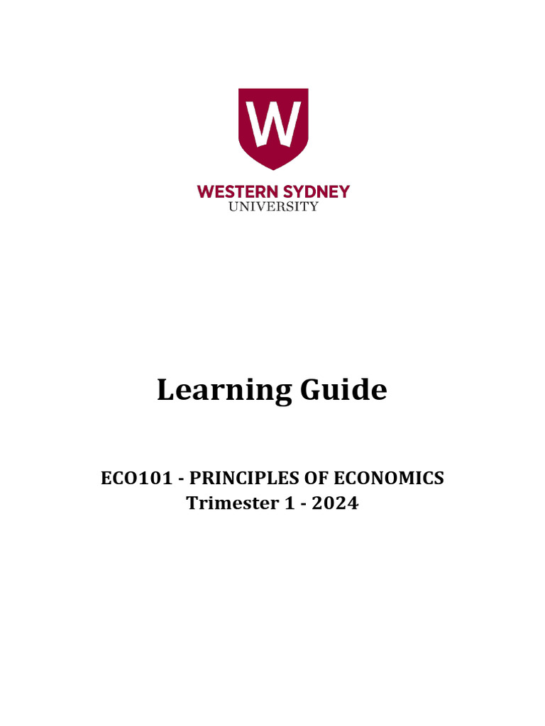 ECO101 Principles of Economics Guide 2024 | PDF | Educational ...