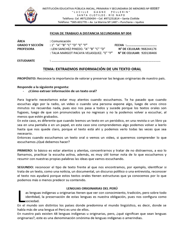 Ficha 04 1 sec comunicacion descargar gratis pdf per ling stica