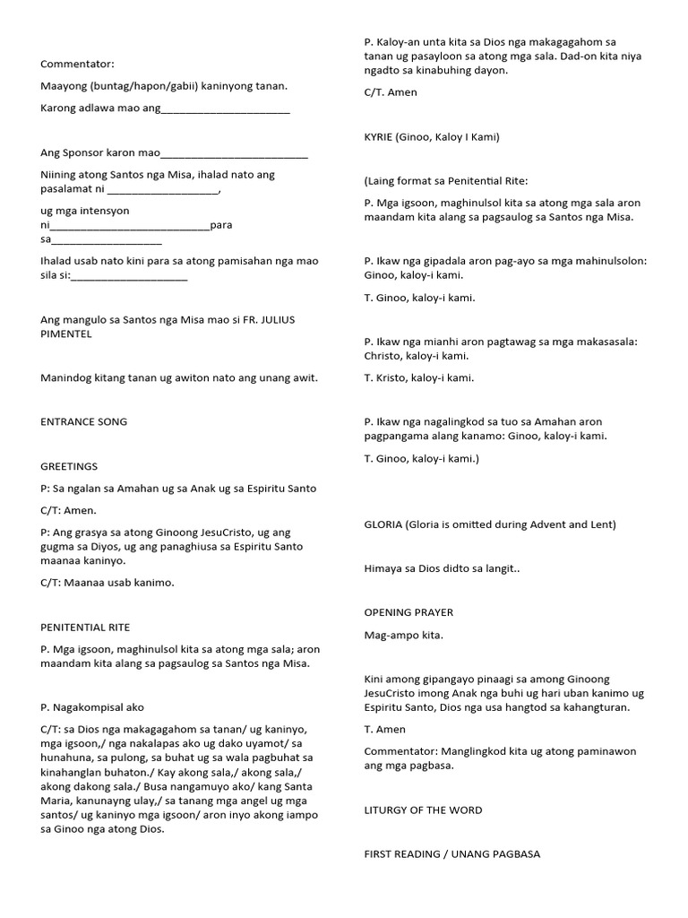 Mass Guide | PDF