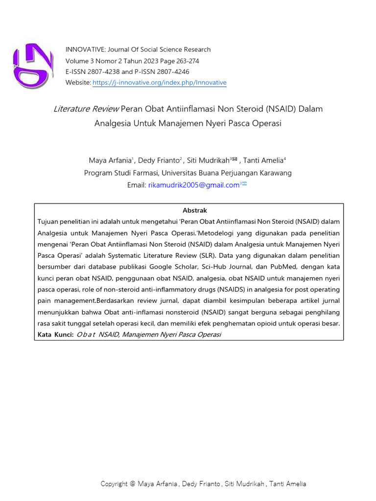 Penelitian | PDF | Analgesic | Nonsteroidal Anti Inflammatory Drug